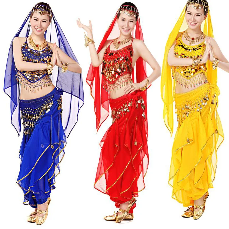 Женский костюм для танца живота из 3 предметов индийский Болливуда на Хэллоуин