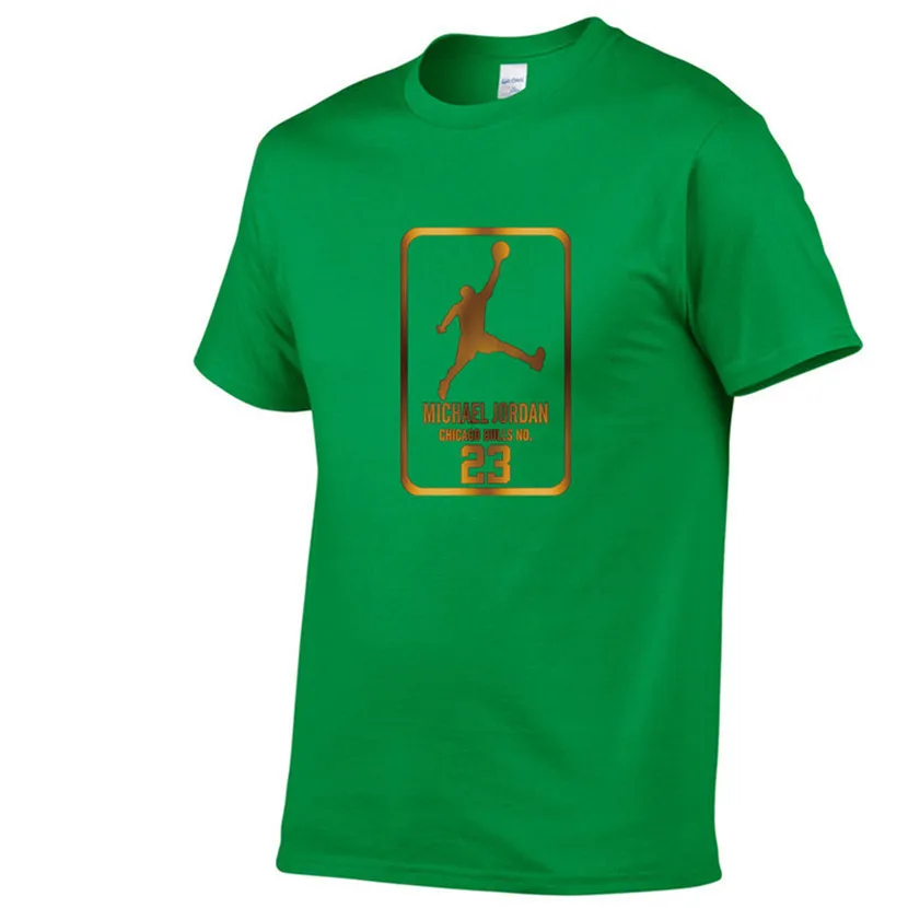 Green 80 Newest Summer Men T-Shirt Fashion Jordan 23 Brand Logo Print Cotton T Shirt Men Trend Casual Short Sleeve Tshirt Tops Tee - Цвет: Green 80