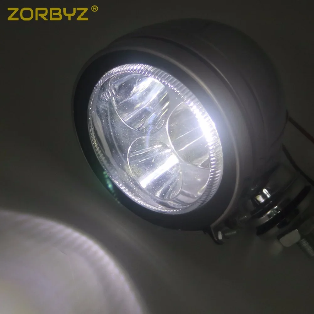 ZORBYZ мотоциклетный противотуманный светильник светодиодный хромированный металлический проходящий фонарь для вождения, головной светильник для Honda Kawasaki Harley на заказ