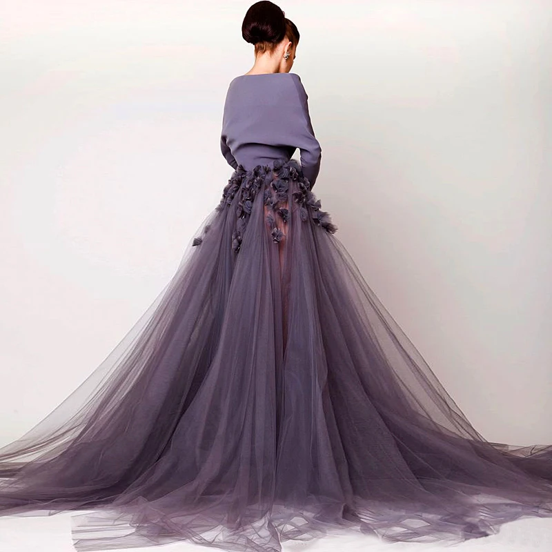 Женское платье с длинным рукавом элегантное серое вечернее | Свадьбы и торжества