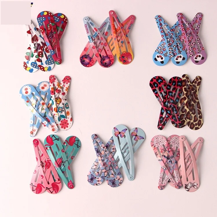 4Pcs/Pack Fashion Children Carton Headwear Set Hairpins for Girls Hair Accessories Animal Leopard Printing Clips | Детская одежда и
