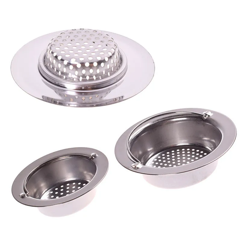 Three Size Kitchen Bathroom Sink Filter Strainers Premium Stainless Steel Hair Catcher Stopper Shower Drain Protector