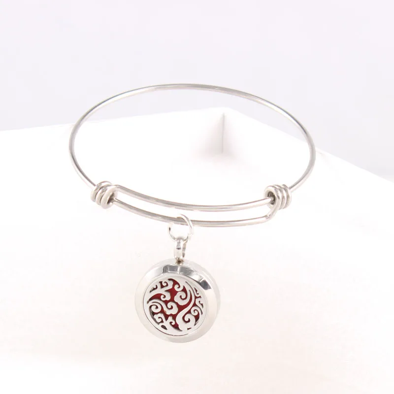

Free Shipping 316l Stainless Steel Screw Essential Oil Diffuser Bracelet Perfume Essential Oil Locket Expandable Bangle