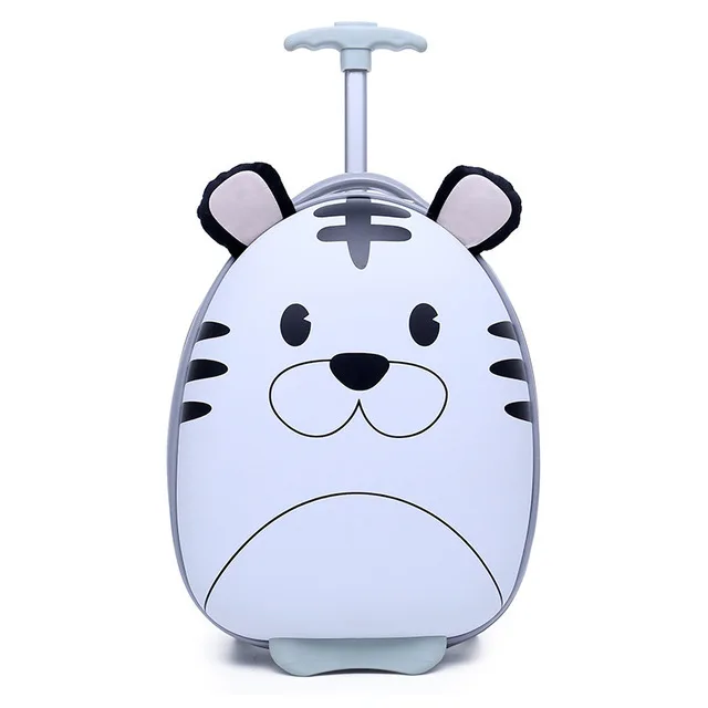 White tiger 18''kid's чемодан на колесиках, Детский 3D мультяшный милый чемодан на колесиках для мальчиков и девочек, Подарочный чемодан для путешествий - Цвет: White tiger