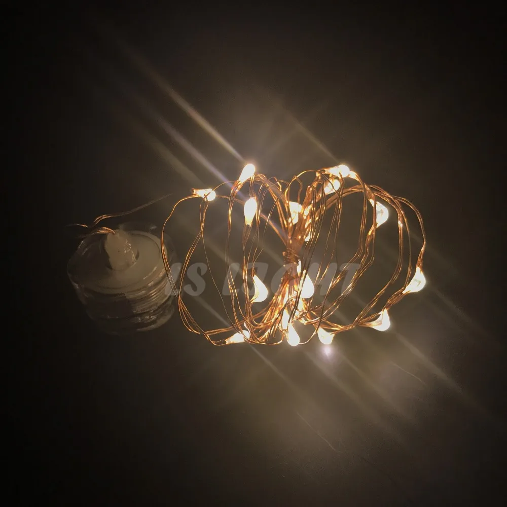 СВЕТОДИОДНАЯ Гирлянда в виде свечи из медной проволоки 2 м питание от