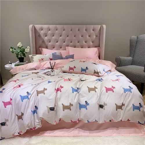 bedding set 9 4 шт. роскошный Египетский хлопок шелковая простыня Премиум постельное белье King queen размер пододеяльник простынь на резинке Набор подушек - Цвет: bedding set 9