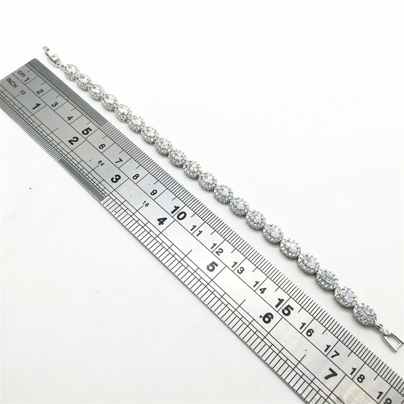 

Pretty WHITE Clear Zircon Bracelet & Bangle Cubic Zirconia Bracelets Jewelry Accessories For Women