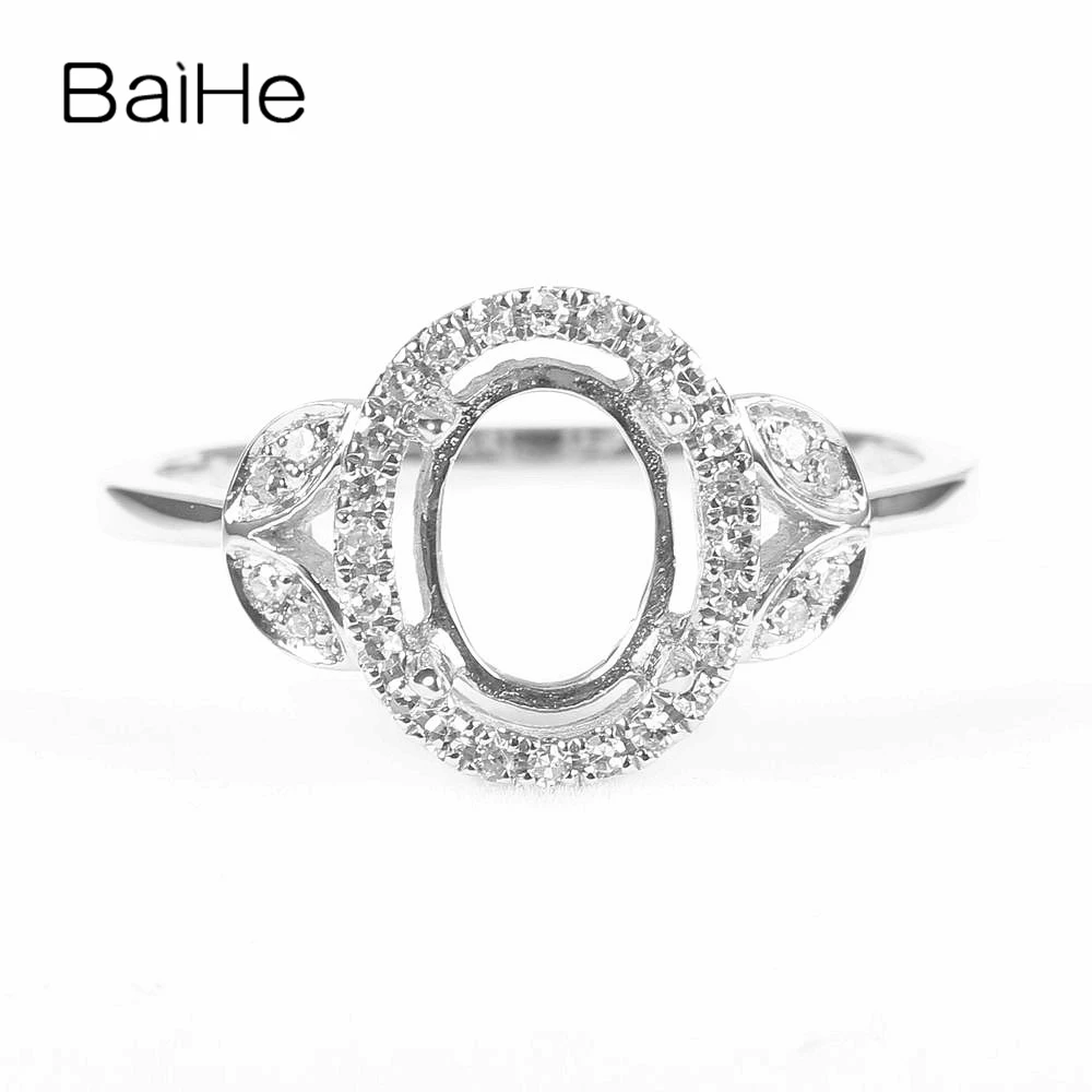 

Кольцо BAIHIE из белого золота 10 к (AU417) с 100% натуральными бриллиантами, модное обручальное кольцо 6 х8 мм овальной формы с полукреплением, ювелир...