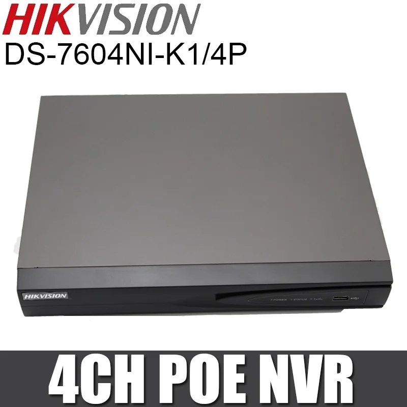Hikvision DS-7604NI-K1/4 P 4CH 4 k NVR с 4 портами POE, H.265 встроенный Plug& Play сетевой видеорегистратор POE до 8MP