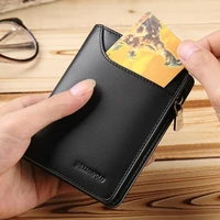 luxury brand mens high quality leather short zipper wallet with card holder standard wallet pl293