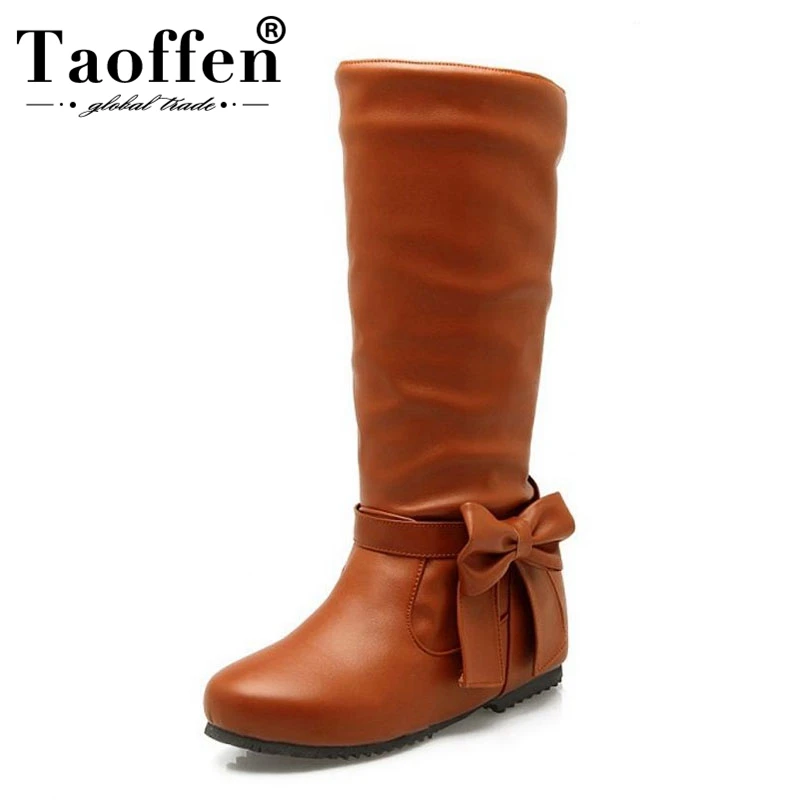 TAOFFEN/Большие размеры 30 52 зимняя обувь женские ботинки на плоской подошве