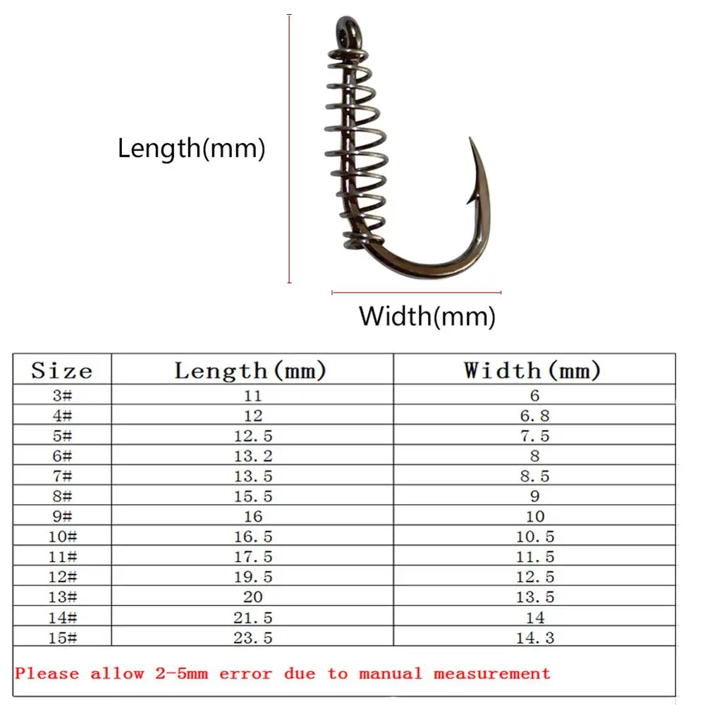 Рыболовные крючки 10 дюймов пружина шт./упак. стальные колючие вертлюжные