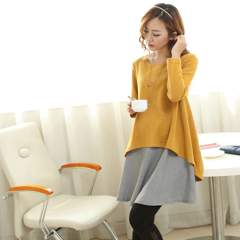 Корейская мода для беременных платья макси Модельные туфли деловой женщины