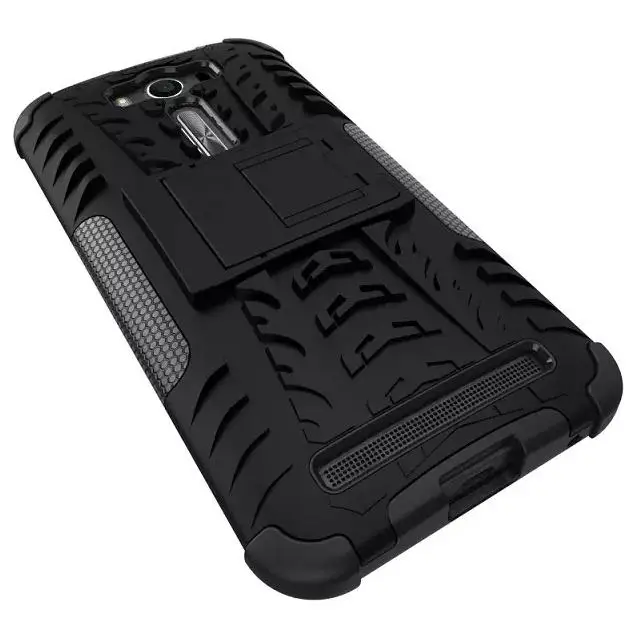 Heavy Duty Armor Shock proof Hybird Hard Rugged Rubber Case Stand Cover Skin For ASUS ZenFone 2 Laser ZE500KL (8 Colors) |