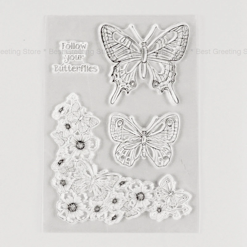 

Butterfly stamps flower corner background stamps for card making,scrabooking