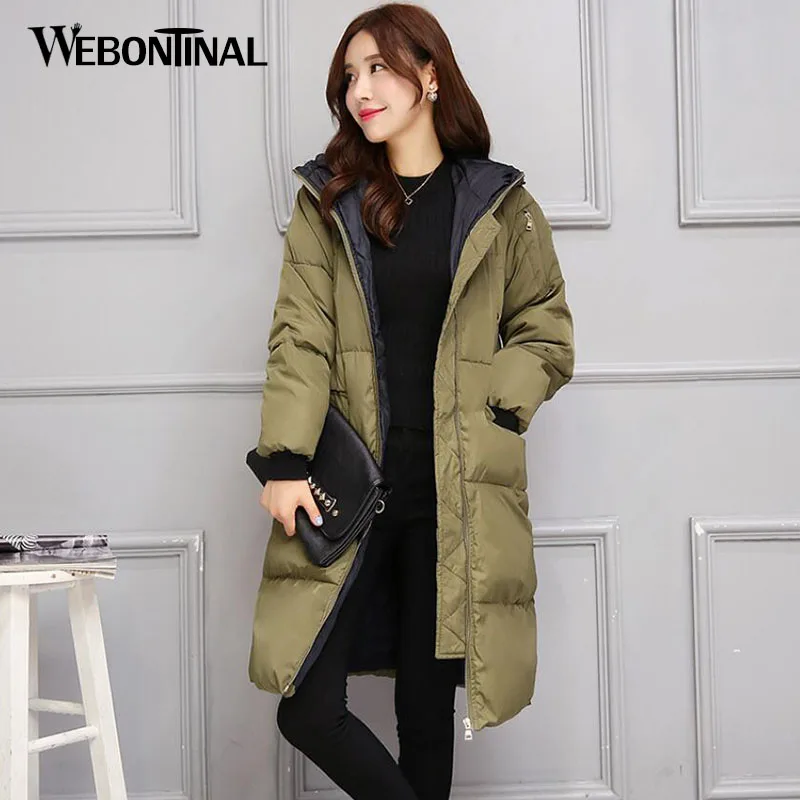 Winter Loose Parka Women Jacket Coat X-Long Warm Padded Quilted Parkas wadded Windbreaker hooded jacket Female EV125 | Женская одежда