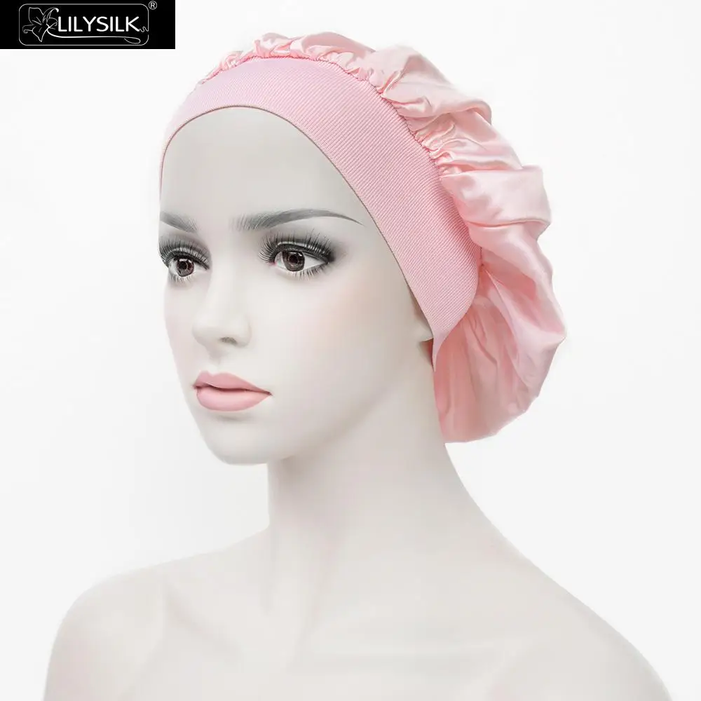 LilySilk шапка спящий шелк натуральный 19 Momme ночной головной убор для сна волосы один размер Ночной Люкс