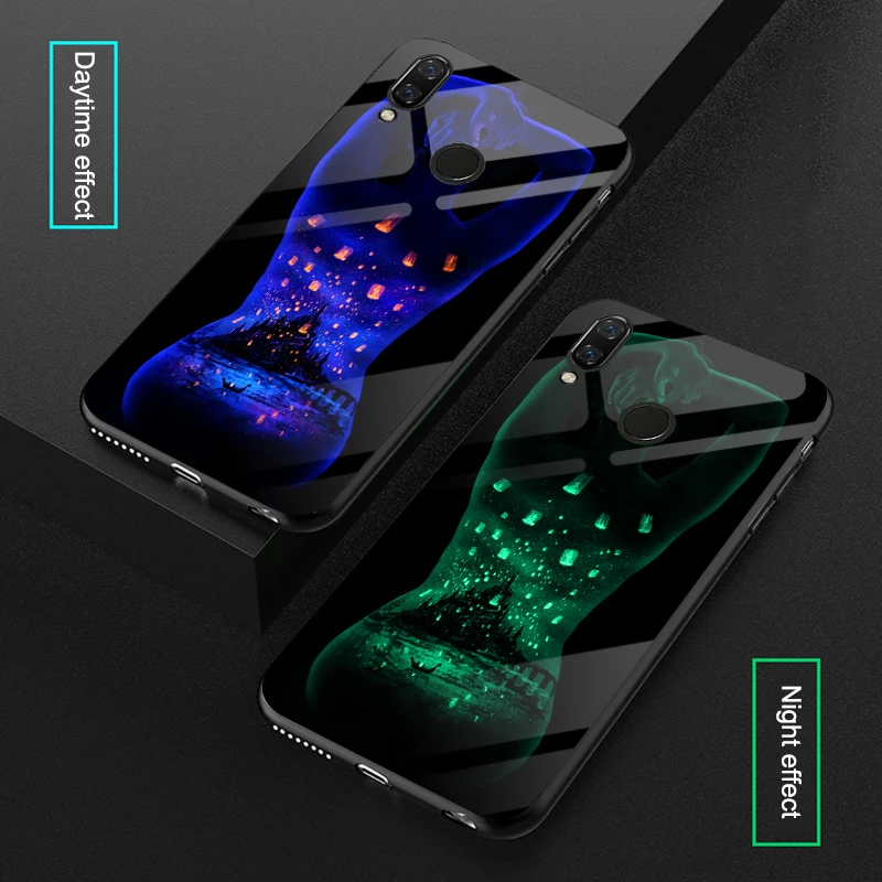 Светящиеся стеклянные чехлы с молнией для Huawei Nova 2 Plus 2i чехол-накладка / 3 3i 3E |