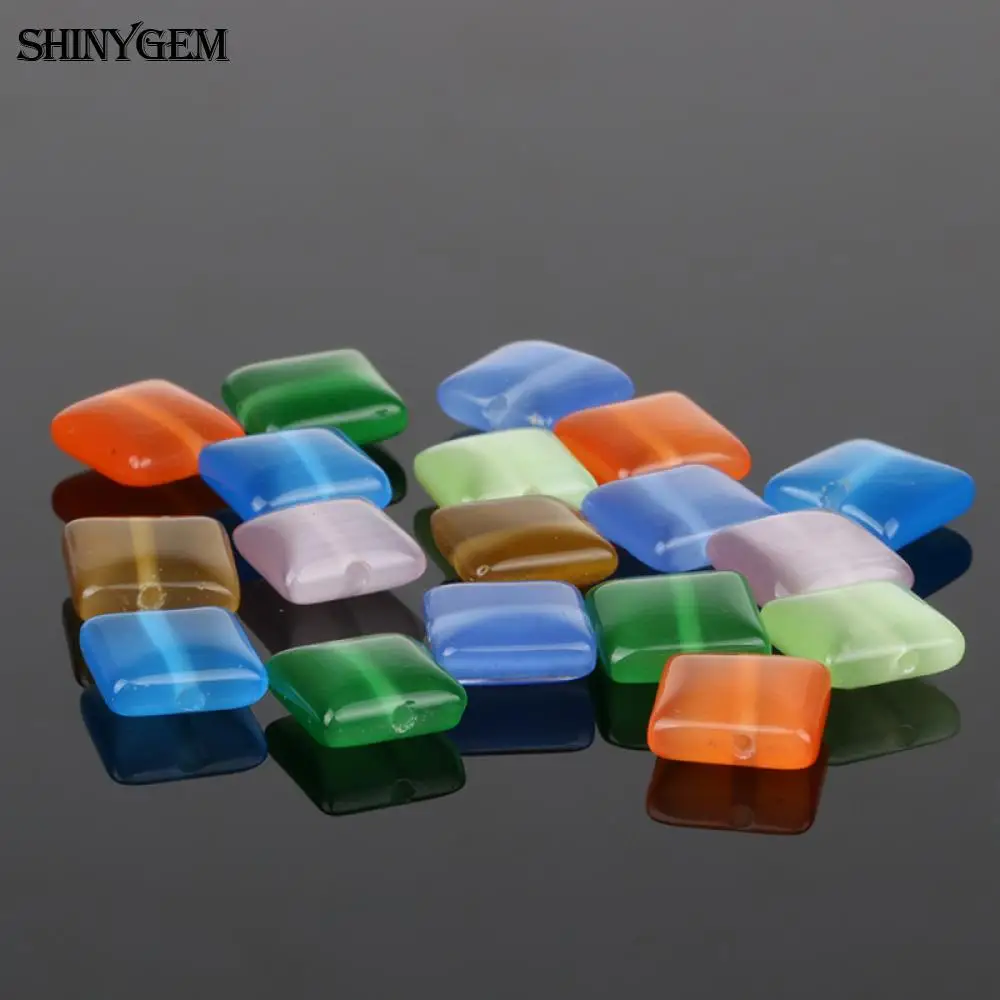 Гладкие Квадратные бусины &quotкошачий глаз&quot ShinyGem 6 мм/8 мм/10 мм смешанные из
