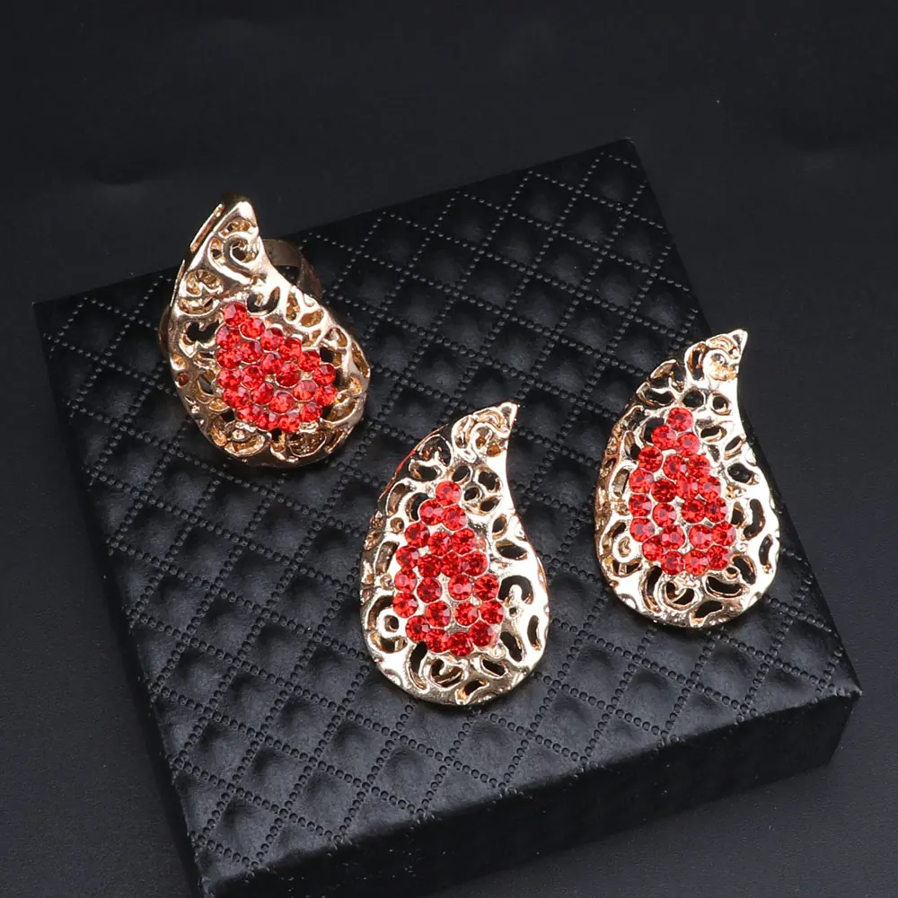 Свадебные Ювелирные наборы для женщин вечерние африканские бусины Красный