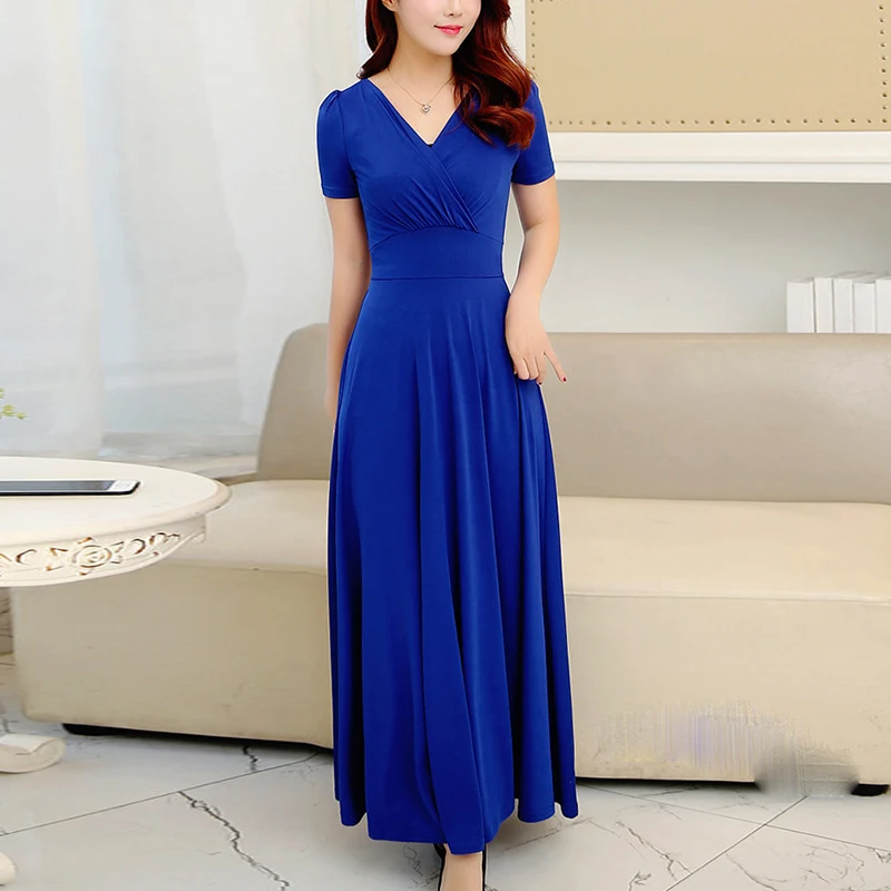 Новинка тонкое женское летнее платье с V образным вырезом модель 2019 года