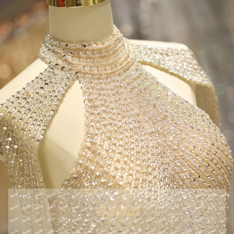 vestidos de fiesta Mermaid Luxury Evening Dress Long 2018 Heavy Beaded Sequined Arabic Dubai Evening Gowns Formal Party Dress