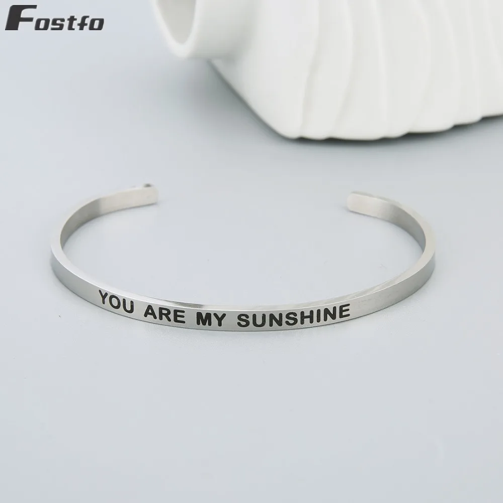 Fostfo 4 мм YOU'RE MY PERSON нержавеющая сталь положительный вдохновляющий персонализированный браслет с мантрой браслет для влюбленных подарки