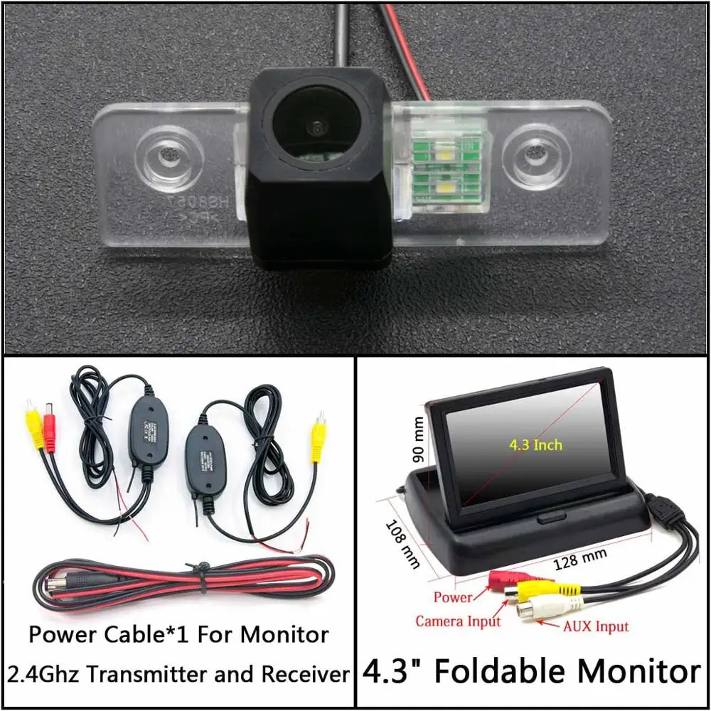 C Wireless 4.3inch F Full HD резервная камера заднего вида Камера для Skoda Octavia 2008 2009 2010 2011 2012 2013 Стоянкы Автомобилей Автомобиля ЖК-дисплей монитор зеркала заднего вида Камера - Название цвета: C Wireless 4.3inch F