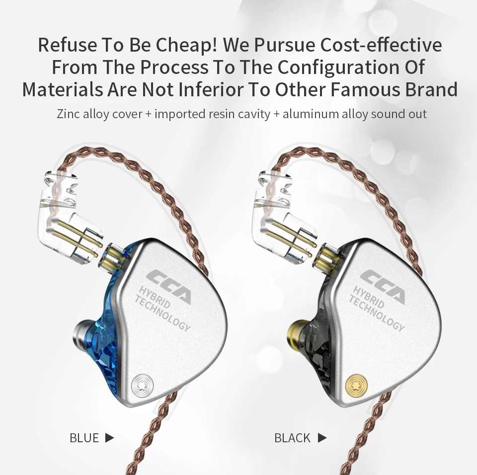 CCA CA4 1BA+ 1DD Гибридный в ухо наушник HIFI монитор Спорт Бег этап IEM 2 Привод гарнитура съемный 2Pin кабель CCA C10