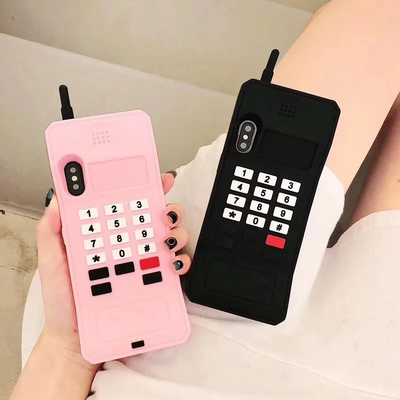 Горячая 3D классический мобильный телефон Мягкий силиконовый чехол для iPhone X XR XS MAX