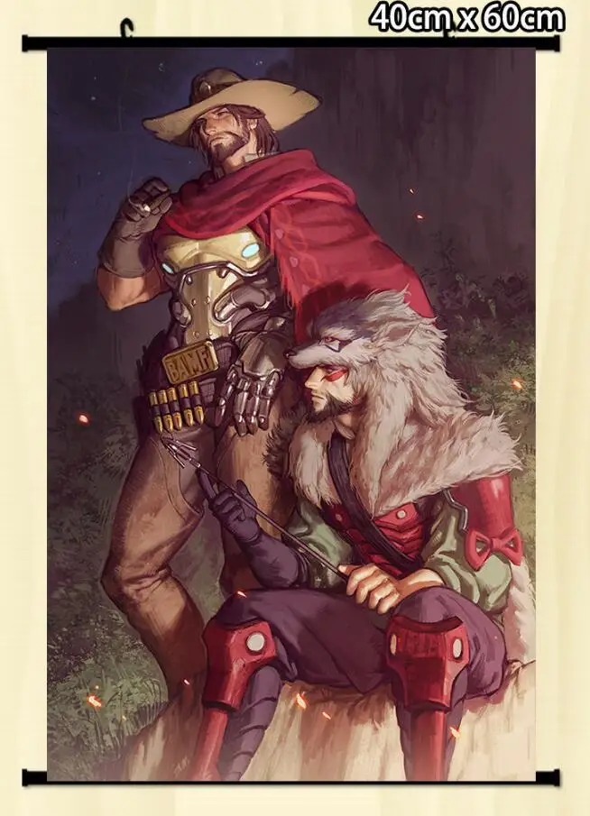 Японский мультфильм аниме постер McCree Hanzo украшения дома стены прокрутки