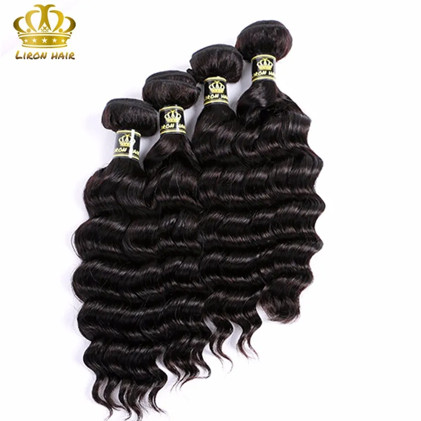 Распродажи 8a: швейные weave России Рыхлый Глубокий Волна Девственные Sunber Волос Пляж