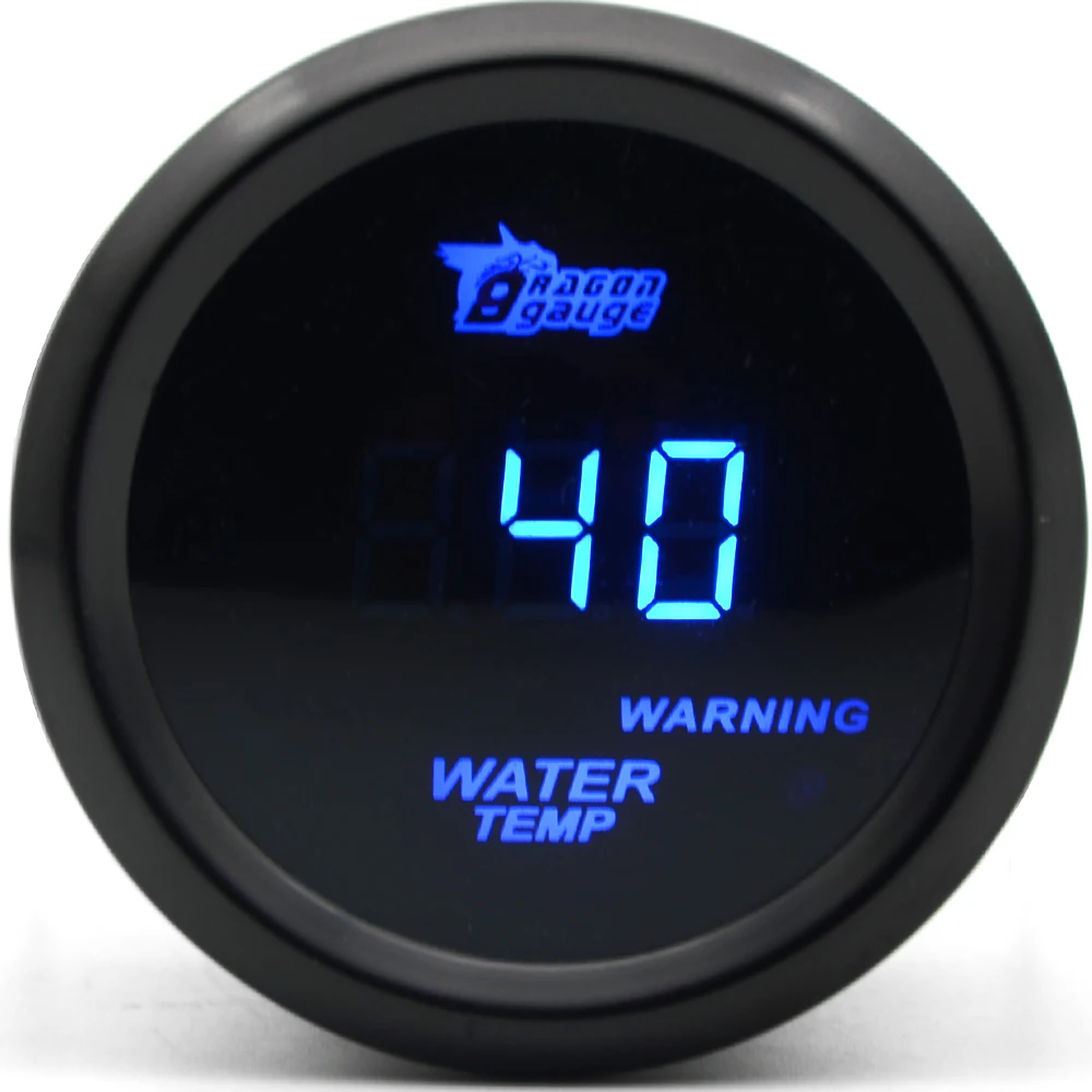 

DRAGON GAUGE 2'' 52MM Water Temp Gauge Black Color Digital Blue Led 40-150 C