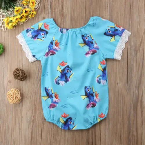 Комбинезон для новорожденных девочек боди летняя кружевная одежда с короткими