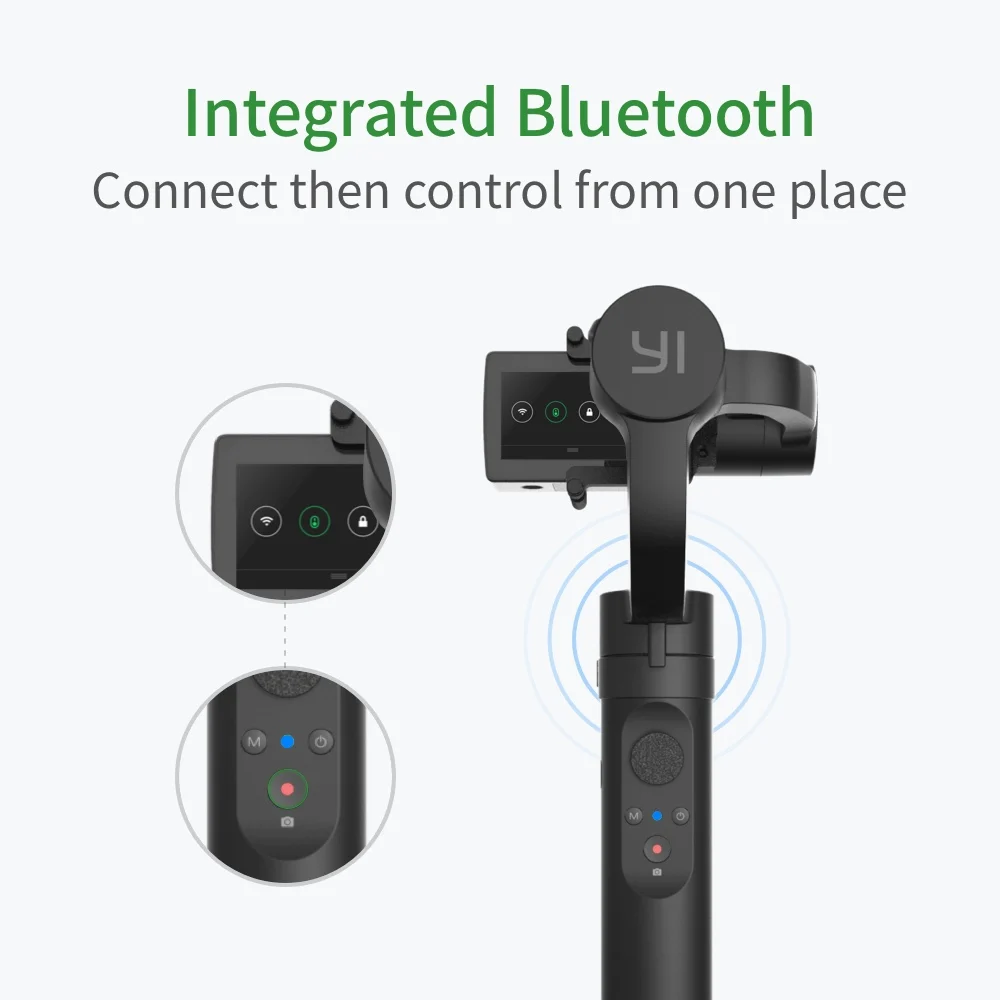 YI Action Gimbal 3-Axis Pan/Tilt/Roll Bluetooth управление 320 градусов Ручной Стабилизатор для 4k Plus 4 К