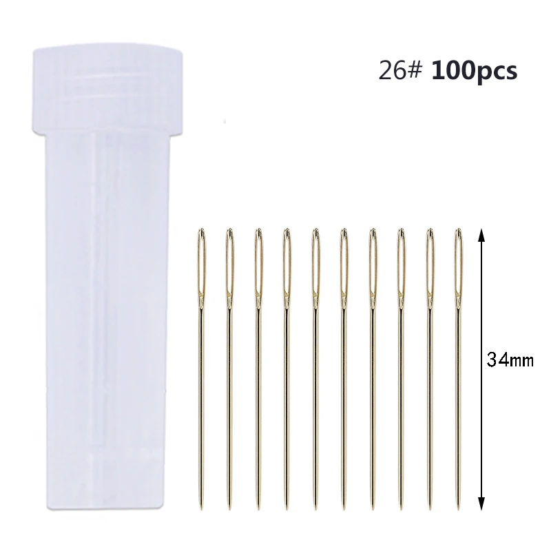100PCS Gold-plated Needles Long Large Hole Sewing Stitching Knitting Embroidery Tools Hand DIY Needlework Home Crafft | Дом и сад