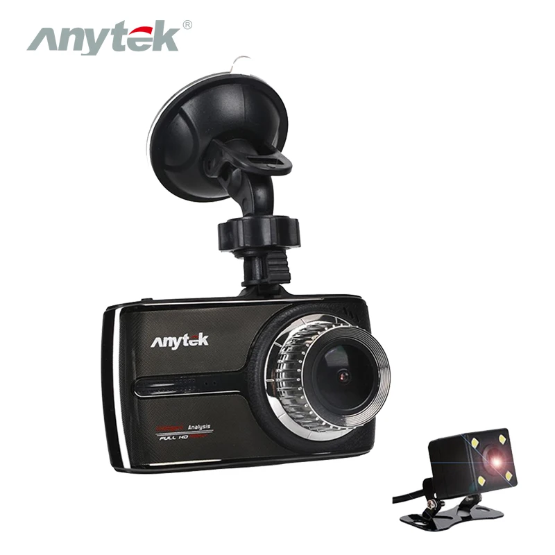 Anytek G66 Автомобильный видеорегистратор 1080 P full HD ADAS DWR HDR двойные линзы Ночное
