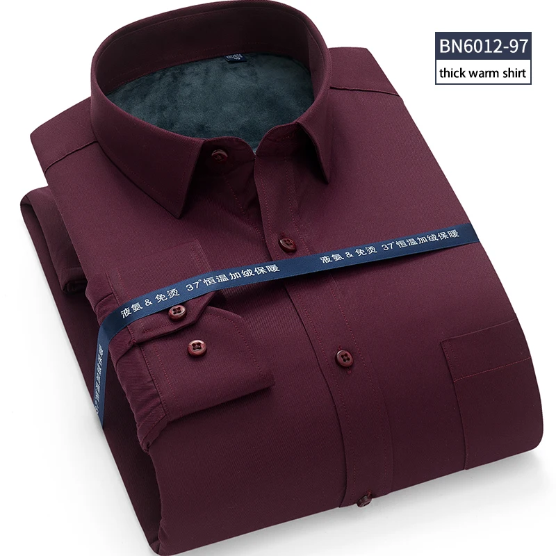 Зимнее платье shhirt теплый толстый модный бренд Camisa Masculina рубашка с длинными рукавами для мужчин обтягивающий официальный повседневная мужская рубашка больших размеров