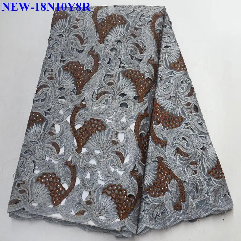 2018 New Design Embroidered African cotton Lace Fabric High Quality Nigerian French With Stones Swiss Voile GHU006 | Дом и сад