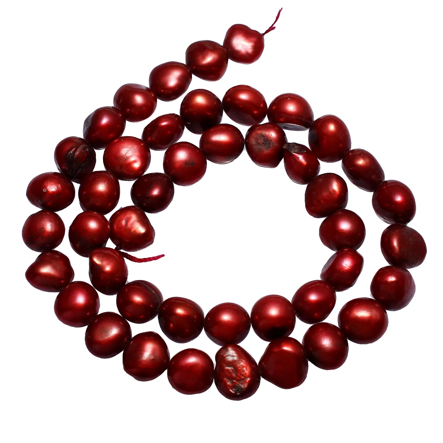 Бусины из пресноводного жемчуга культивированного картофеля бордового цвета 9 10