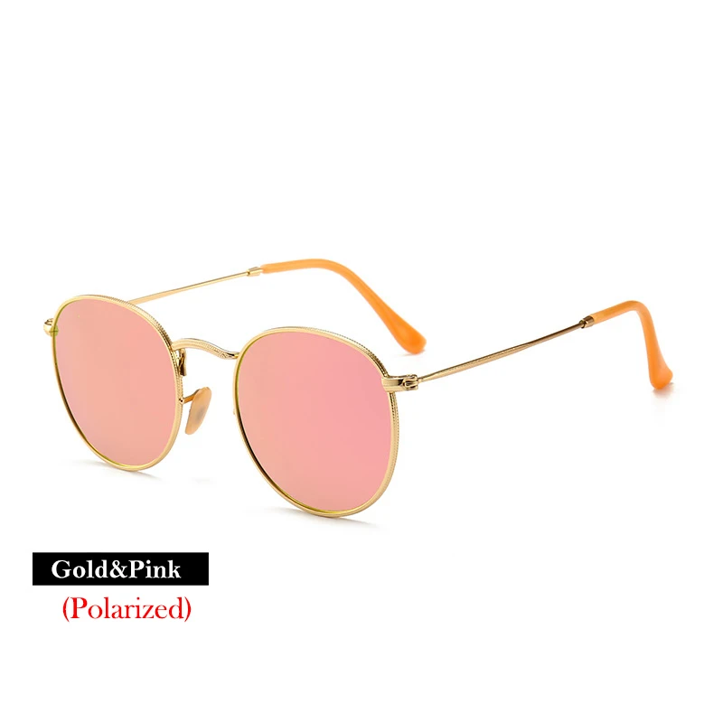 Gold Pink LeonLion Polarizd Солнцезащитные очки женские/мужские брендовые дизайнерские круглые очки женские зеркальные солнцезащитные очки для вождения Oculos De Sol Gafas - Цвет линз: Gold Pink