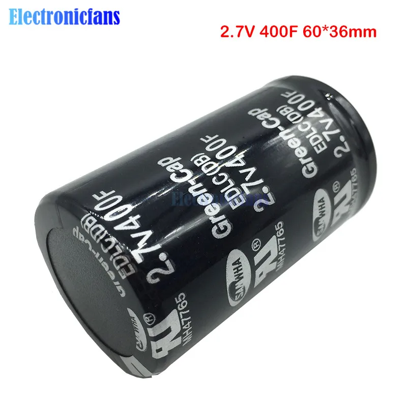 Супер фарад конденсатор 2 7 в 400F 60*36 мм 2.7V400F 60x36 низкая ESR высокочастотный Ultracapacitor