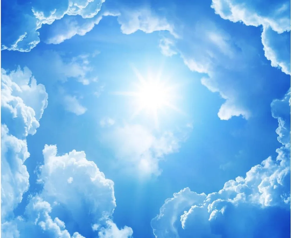 Голубое небо гостиная потолок Фреска 3d комнаты обои пейзаж потолков росписи|3d mural