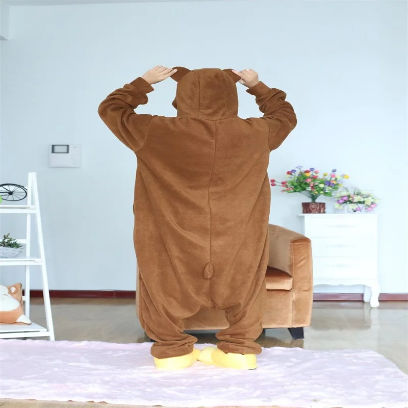Kigurumi Onesie Brown Bear Pajamas Sleepsuit Sleepwear Anime Cosplay Costume Unisex Cartoon Pyjamas Piece Halloween |