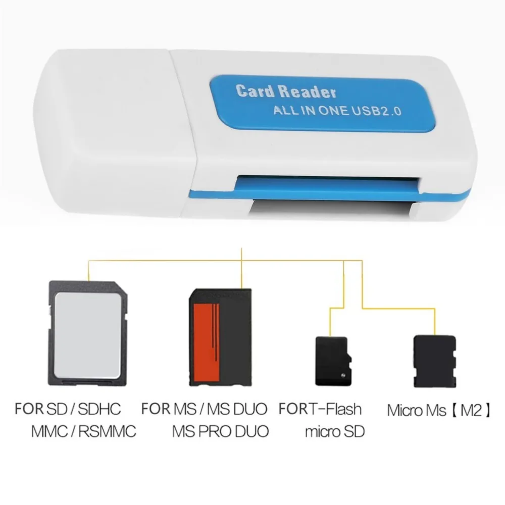 Портативный USB 2 0 4 в 1 устройство для чтения карт памяти M2 SD SDHC DV Micro безопасной
