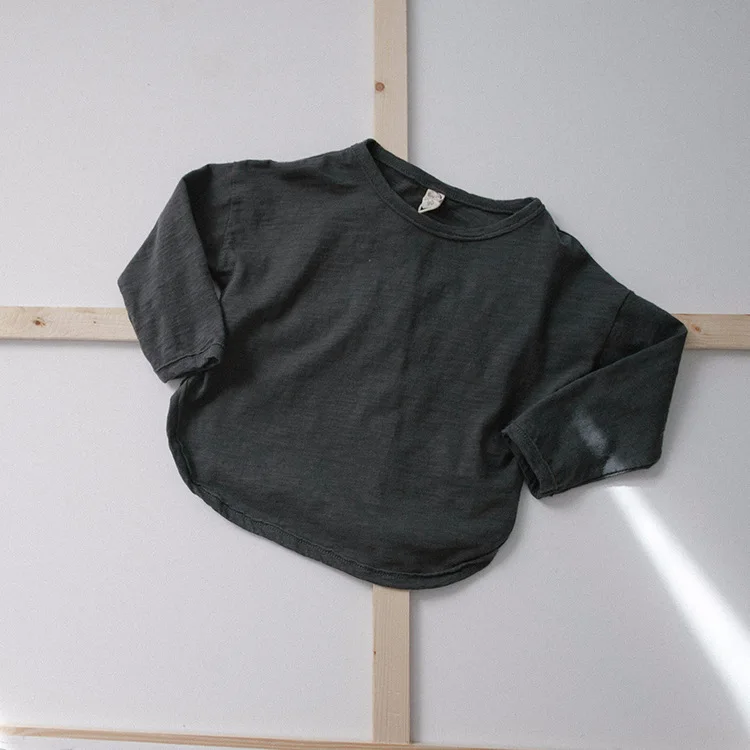 2019 Весенняя футболка для маленьких девочек и мальчиков корейские футболки