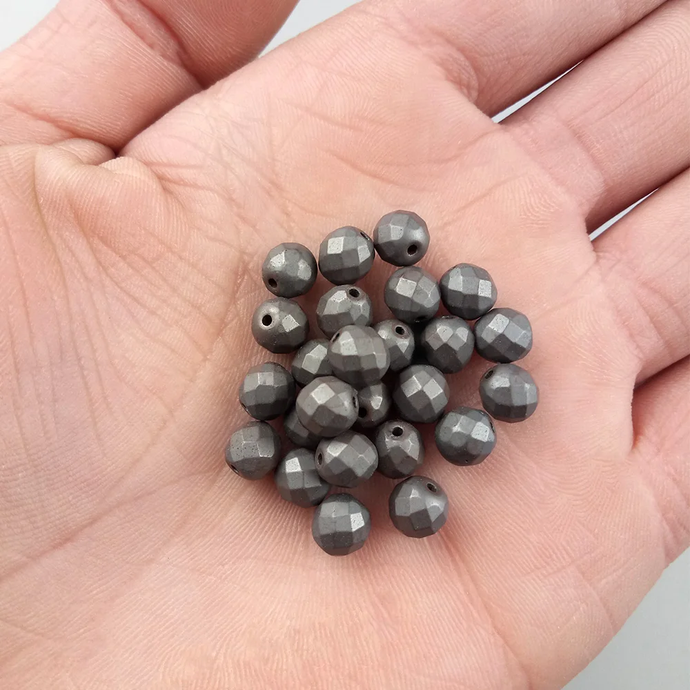 

WLYeeS Polish Matte Faceted Round beads Black Hematite Natural Stone 2-10 mm Spacer Loose Beads for Jewelry Bracelet Making DIY