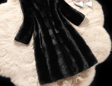 Бесплатная доставка Новое высококачественное плотное пальто из искусственного