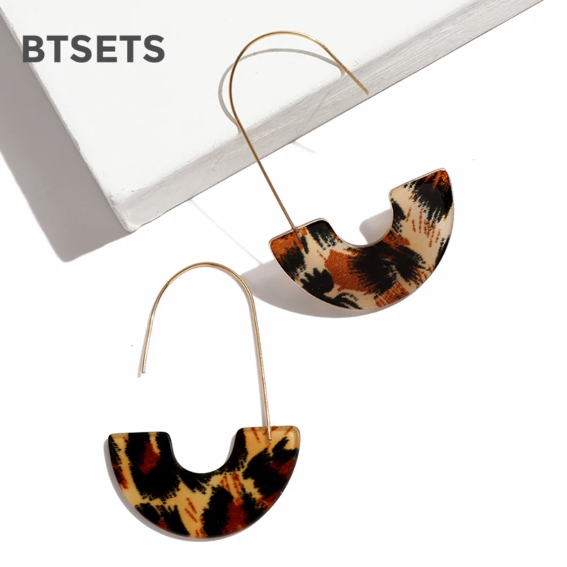 Модные массивные серьги-капельки Bijoux Леопардовый цвет, акриловый сережки oorbellen круглый индийский Висячие серьги для Для женщин ювелирные изделия