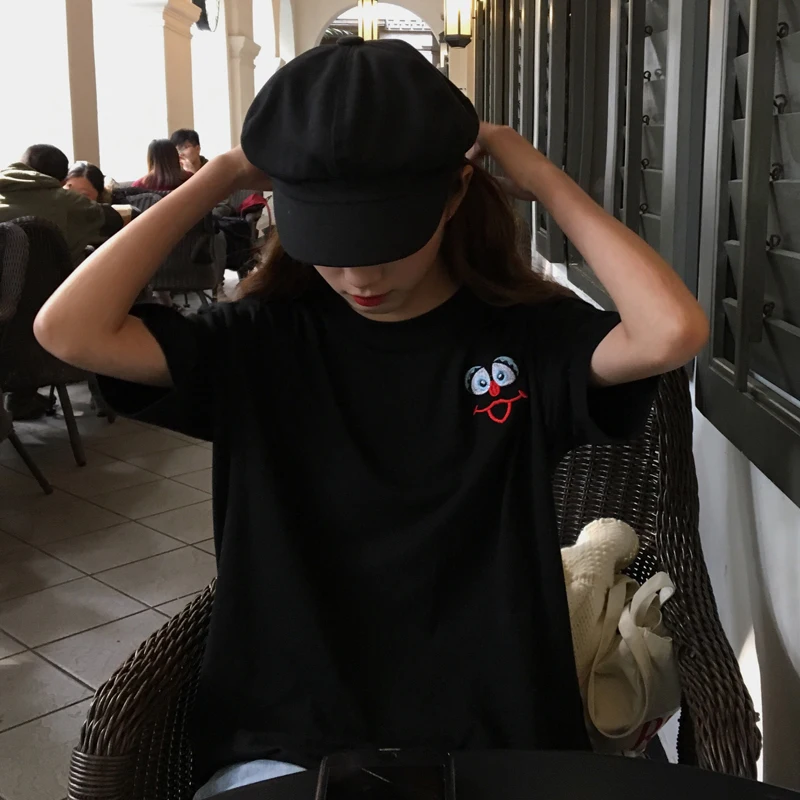 see chart Летняя Повседневная футболка Femme корейский стиль Ulzzang Harajuku мультяшная футболка с коротким рукавом женская белая футболка женская одежда - Цвет: see chart